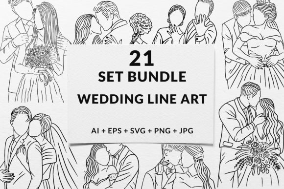 21 Bundle Happy Wedding Couple Hand Draw: A Designer's Guide