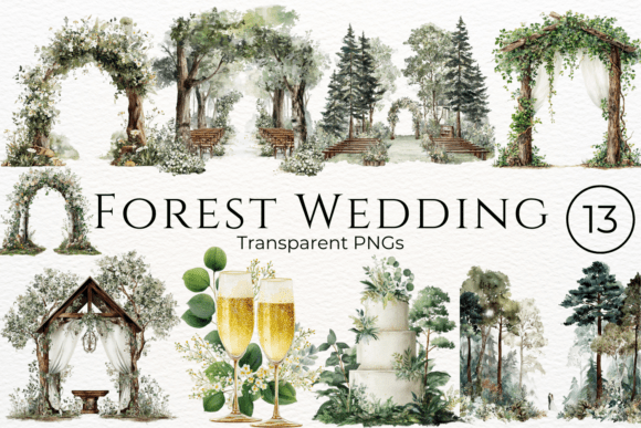 Bring Woodland Romance to Your Projects with Forest Wedding Clipart