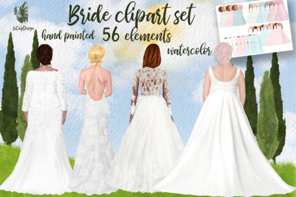 Celebrate Every Curve: Watercolor Clipart for Plus Size Brides