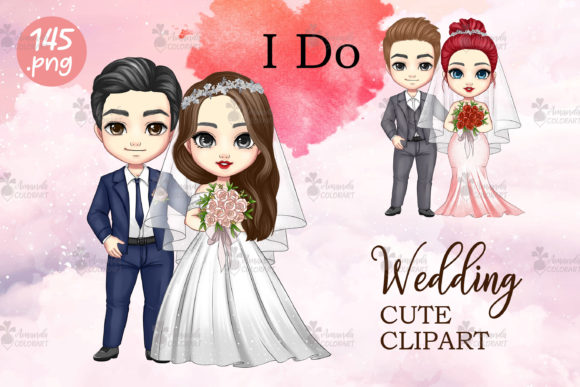 Charming Wedding Clipart: Sweet Couple Illustrations for Every Project