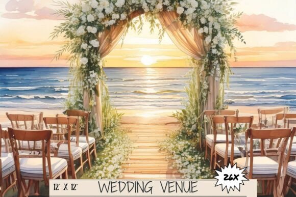Coastal Charm: Using Watercolor Beach Venue Art for Designs