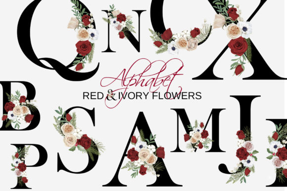 Designing with Nature: The Floral Wedding Alphabet Clipart