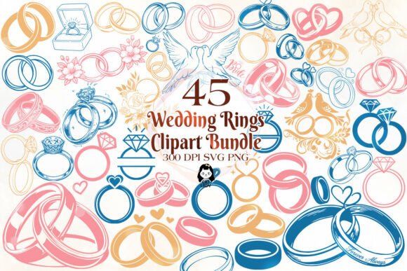 Elegant Wedding Ring Graphics for Your Creative Projects