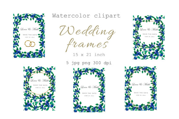 Enchanting Watercolor Blueberry Wreaths for Elegant Design
