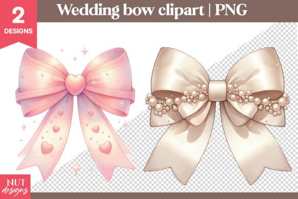Romantic Wedding Bow Clipart Pearl Pink: Elevate Your Bridal Designs