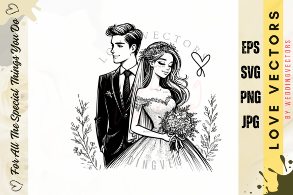 The Timeless Elegance of the C2794 Wedding Couple and Love Vectors