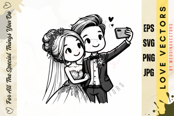 Wedding Couple and Love Vectors - C3220: Capturing Romance in Design