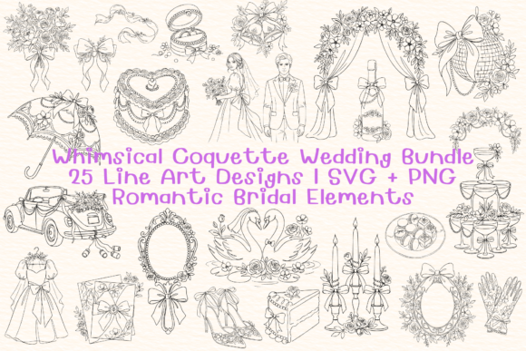 Whimsical Coquette Wedding SVG Bundle: A Designer's Dream